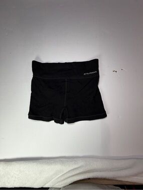 Iets Frans Black Ribbed High-Waist Bike Shorts